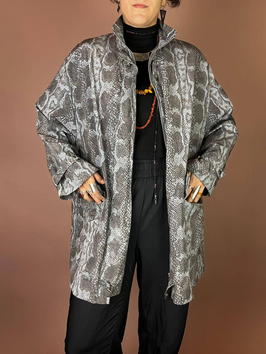 Kemper Jacke in Snake Print Oversized Gr. 44