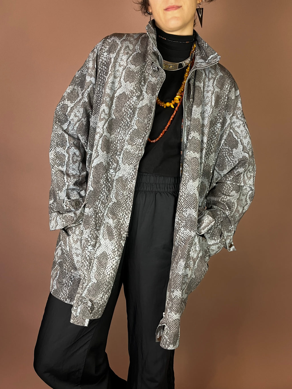 Kemper Jacke in Snake Print Oversized Gr. 44