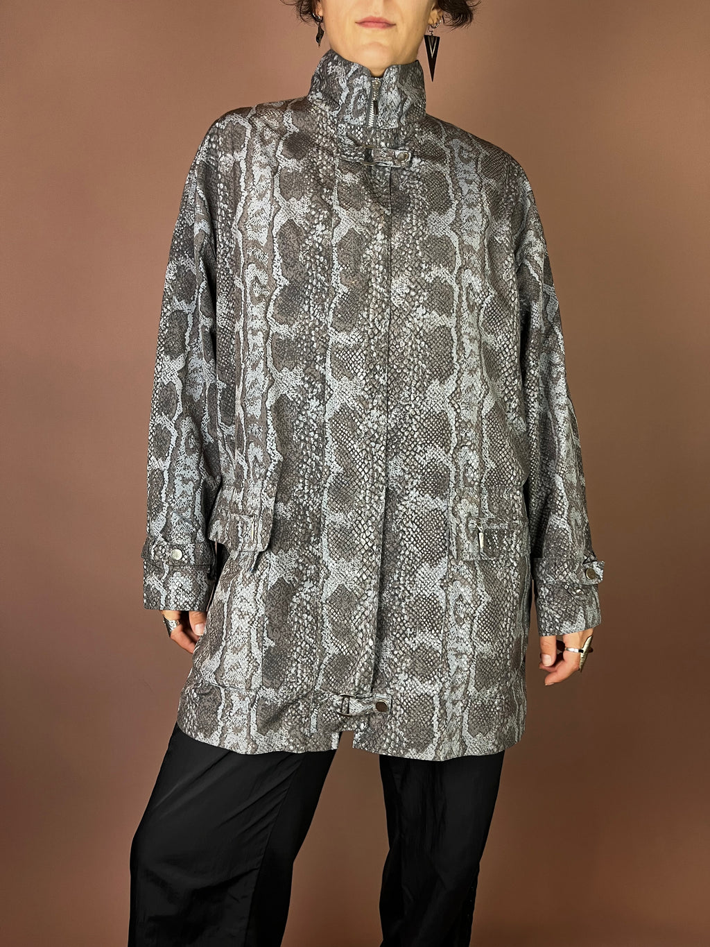 Kemper Jacke in Snake Print Oversized Gr. 44