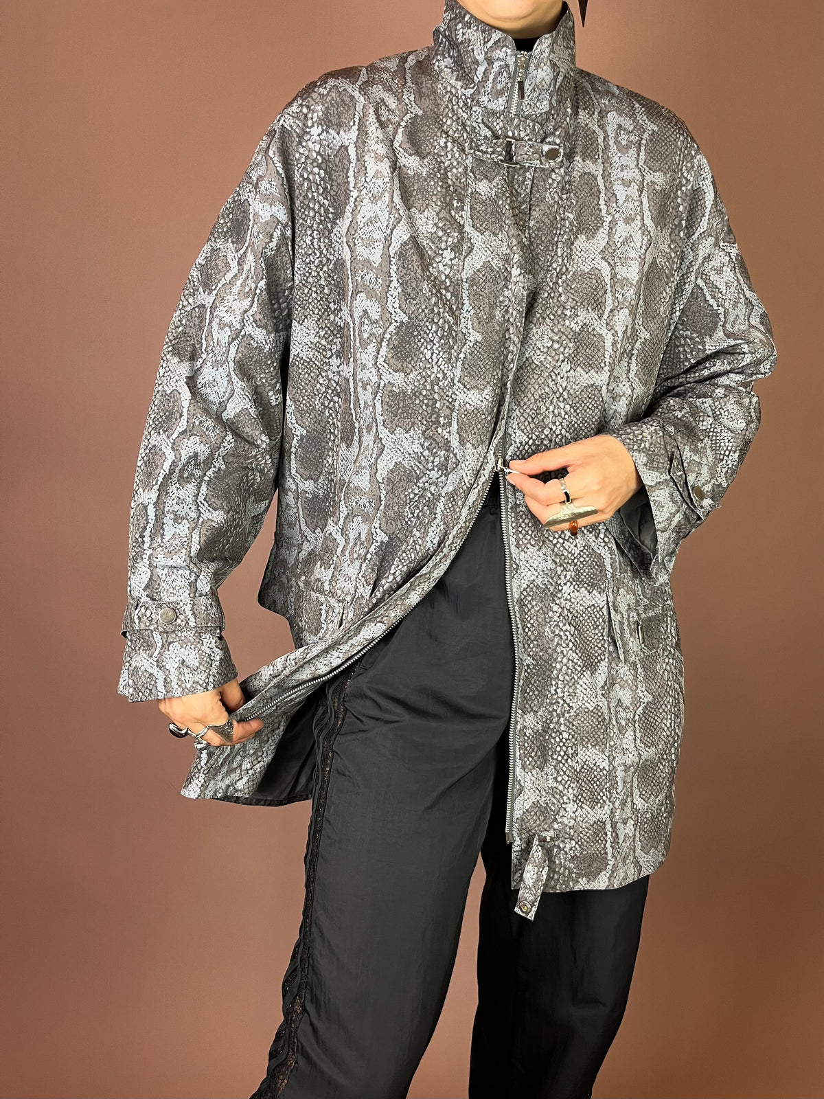 Kemper Jacke in Snake Print Oversized Gr. 44