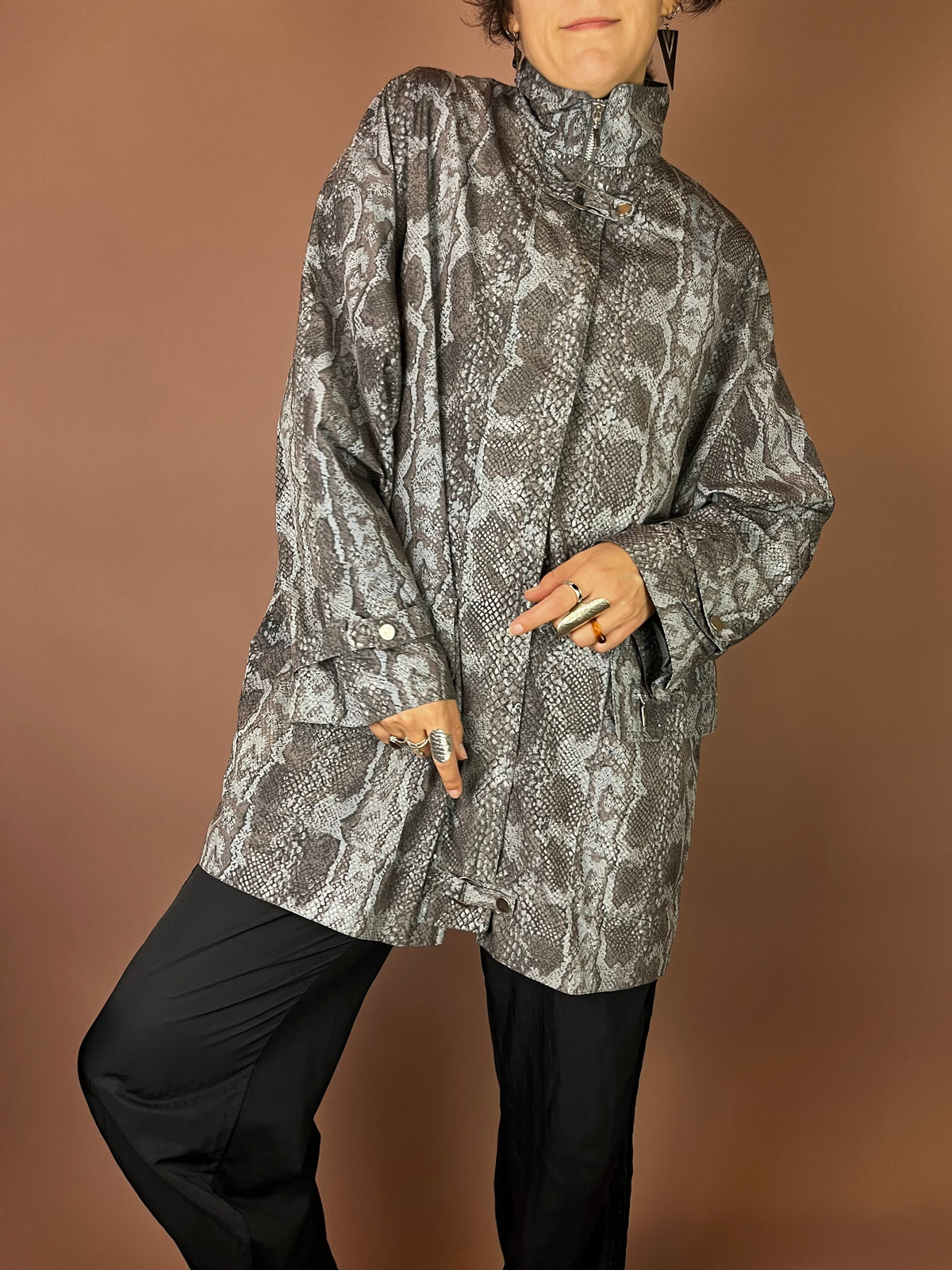 Kemper Jacke in Snake Print Oversized Gr. 44