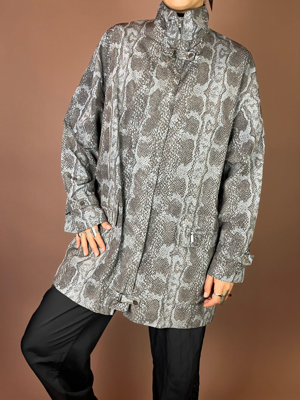 Kemper Jacke in Snake Print Oversized Gr. 44