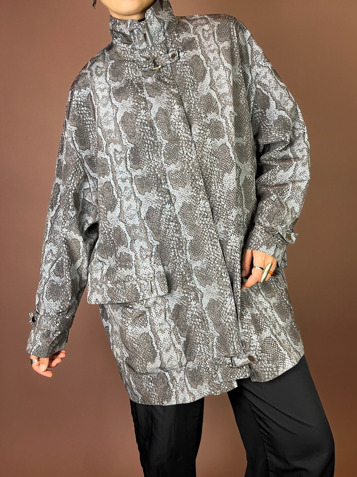 Kemper Jacke in Snake Print Oversized Gr. 44