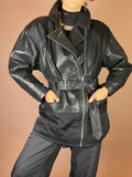 Lederjacke in Kroko Optik mit Gürtel Gr. 40