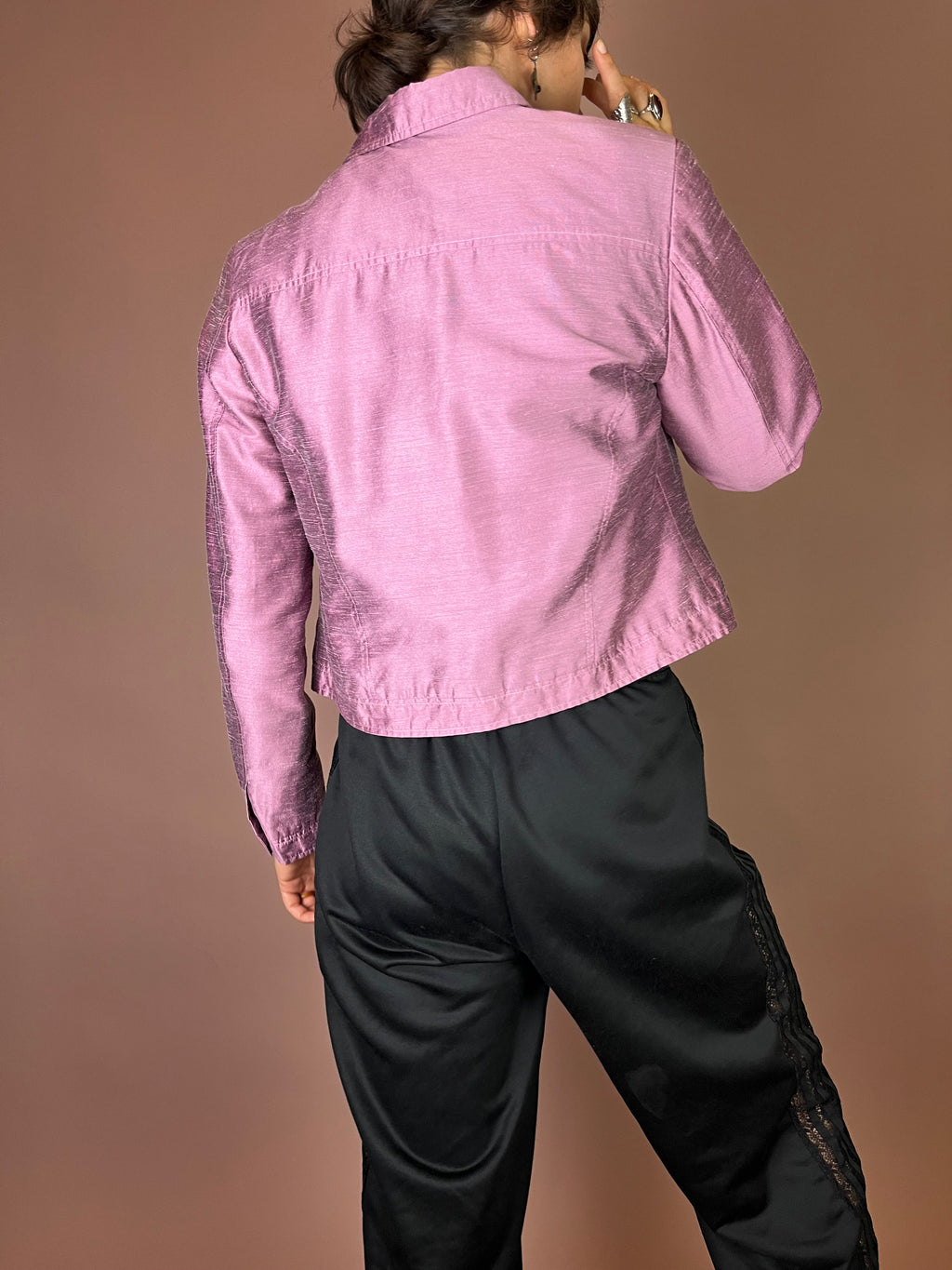More&More Jacke in schimmerndem Mauve Gr. 36/38