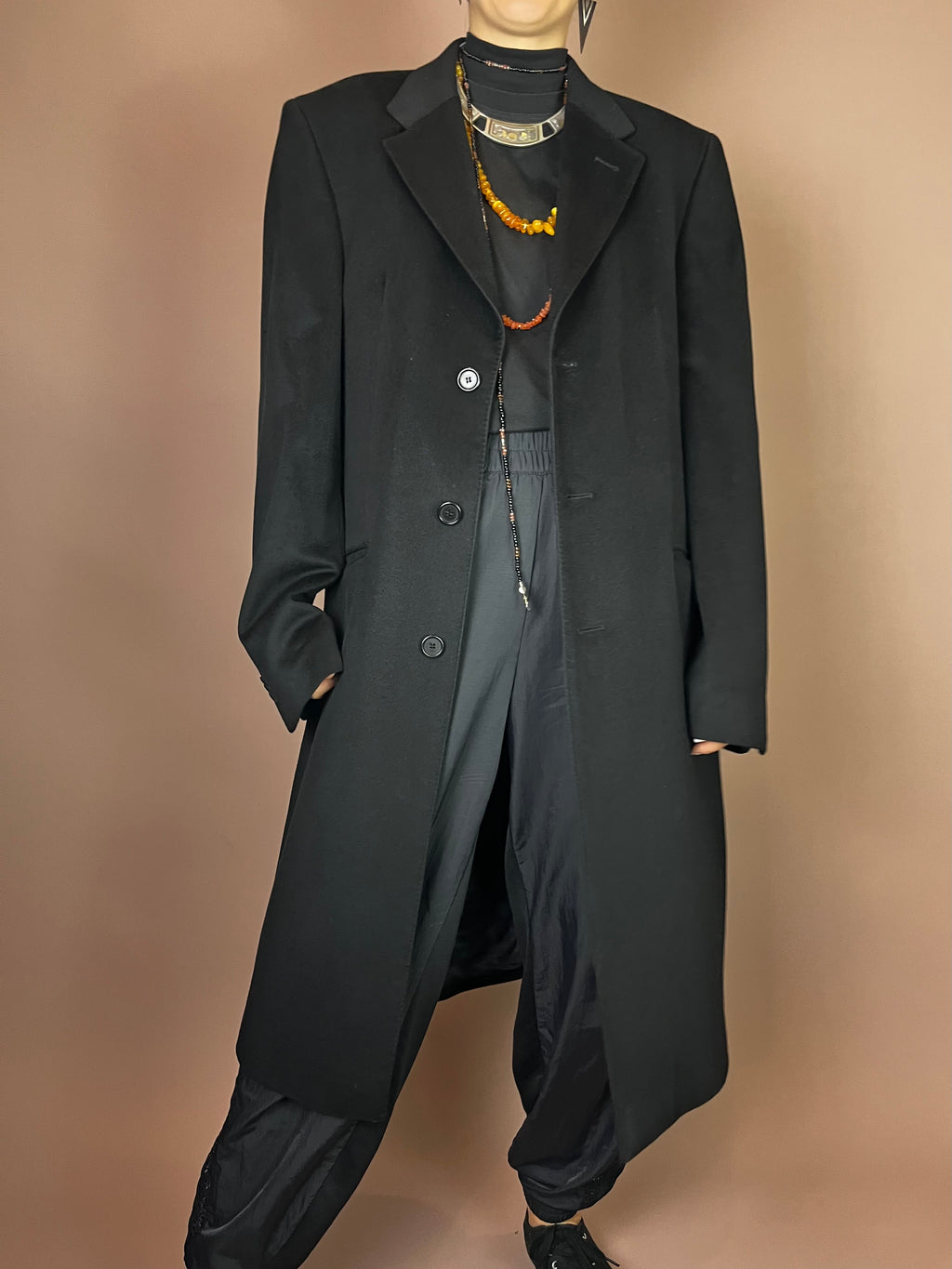 Borrowed from the Boys Wollmantel in Schwarz Gr. L