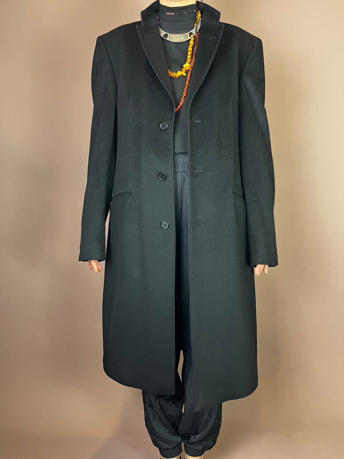 Borrowed from the Boys Wollmantel in Schwarz Gr. L