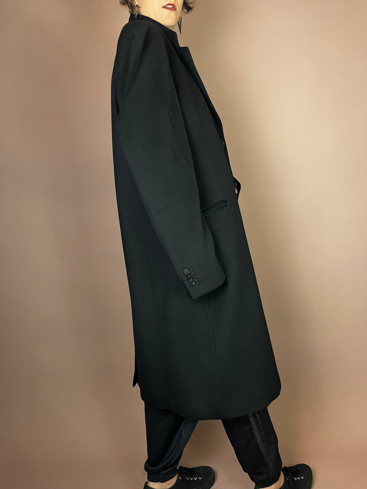 Borrowed from the Boys Wollmantel in Schwarz Gr. L
