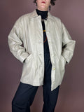 Vanilla Snake Lederjacke in Creme Oversized Gr. 38/40