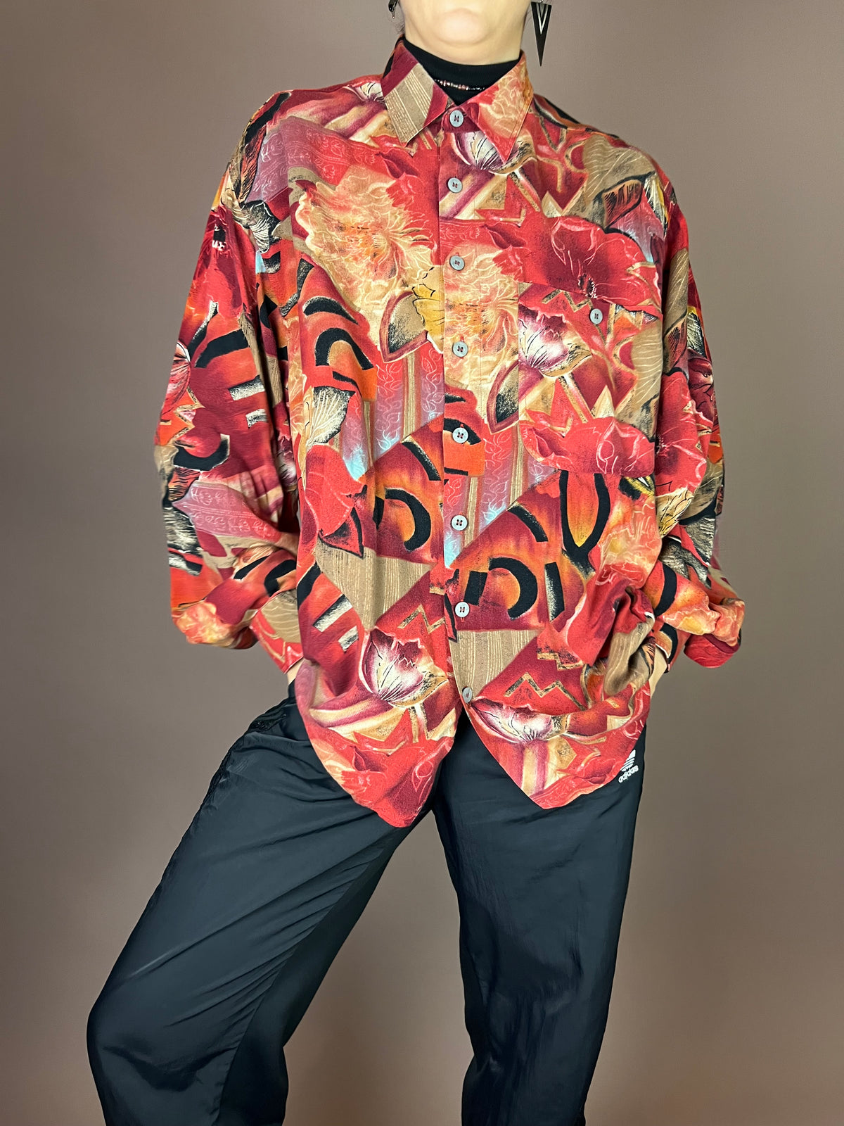 Autumn Chaos 90s Hemd mit wildem Print Gr. M