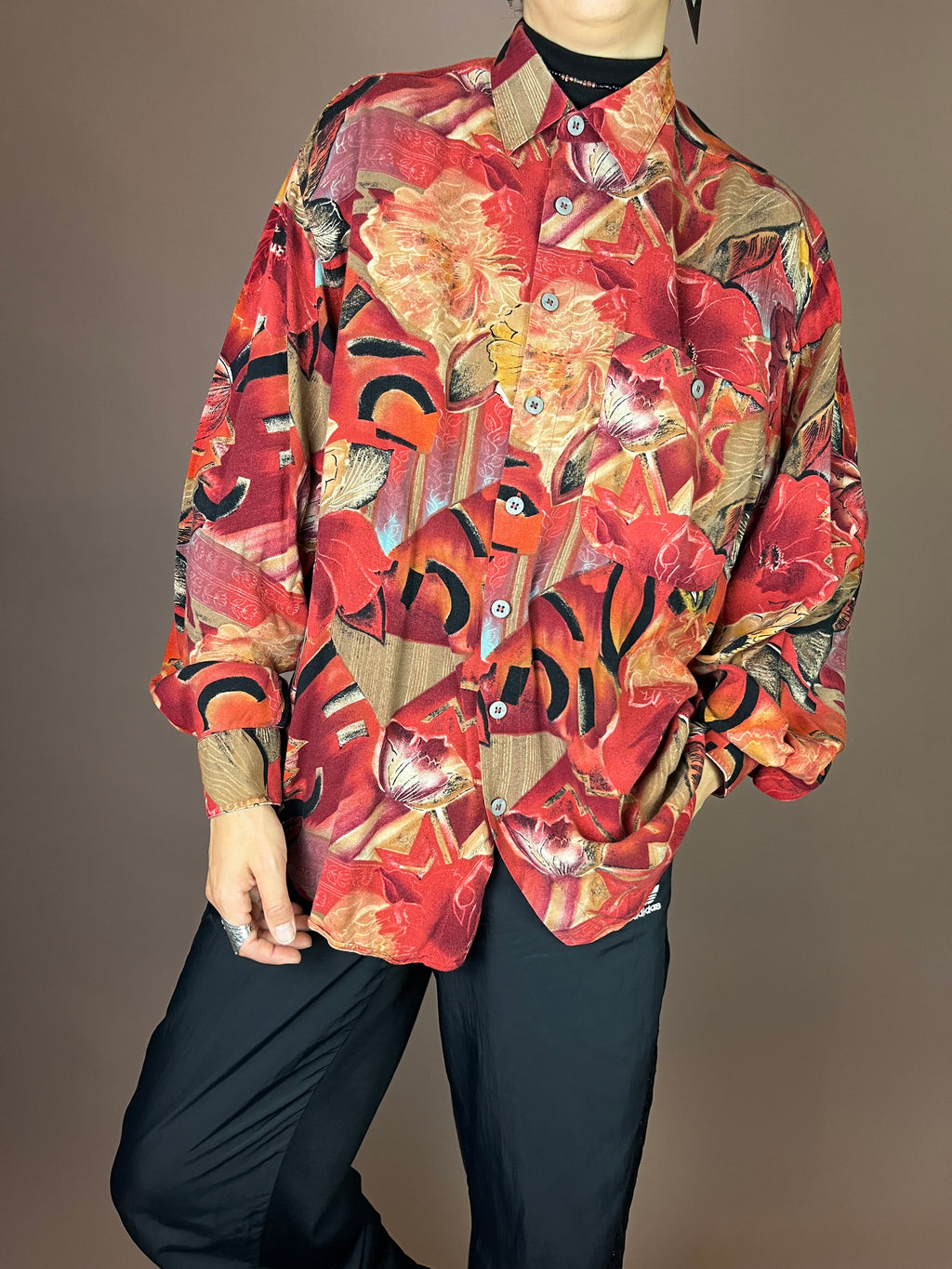 Autumn Chaos 90s Hemd mit wildem Print Gr. M