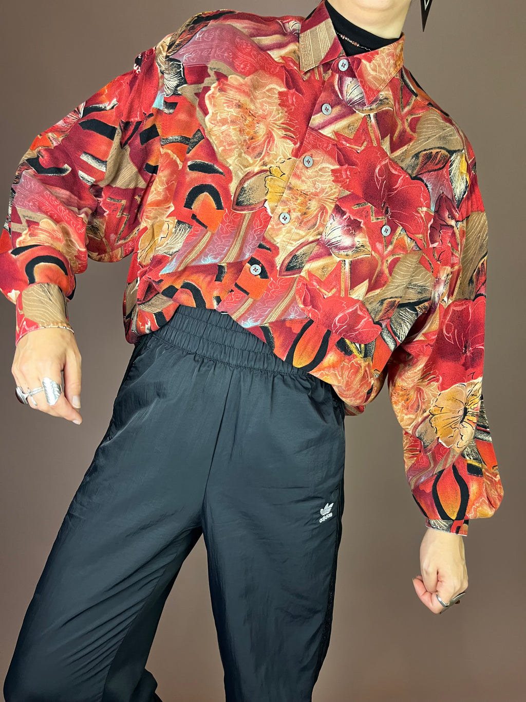 Autumn Chaos 90s Hemd mit wildem Print Gr. M