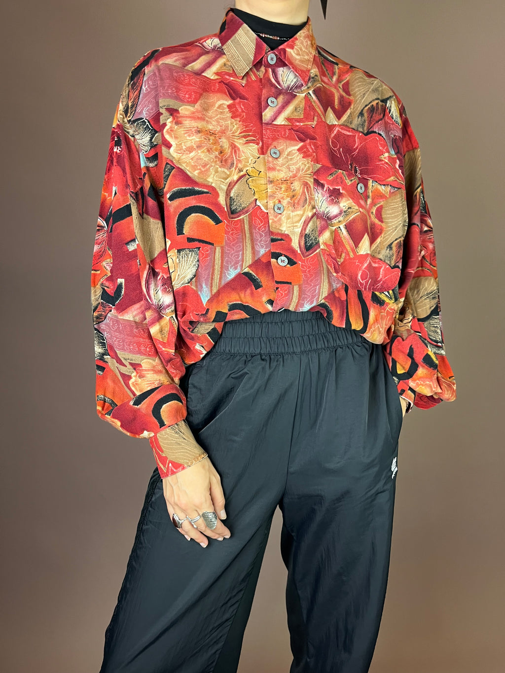 Autumn Chaos 90s Hemd mit wildem Print Gr. M