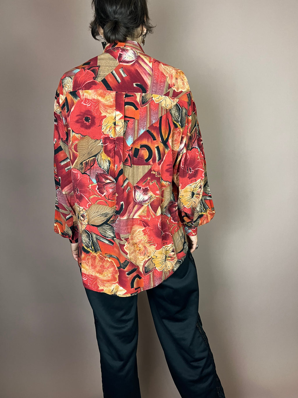 Autumn Chaos 90s Hemd mit wildem Print Gr. M