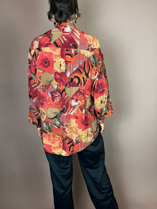Autumn Chaos 90s Hemd mit wildem Print Gr. M