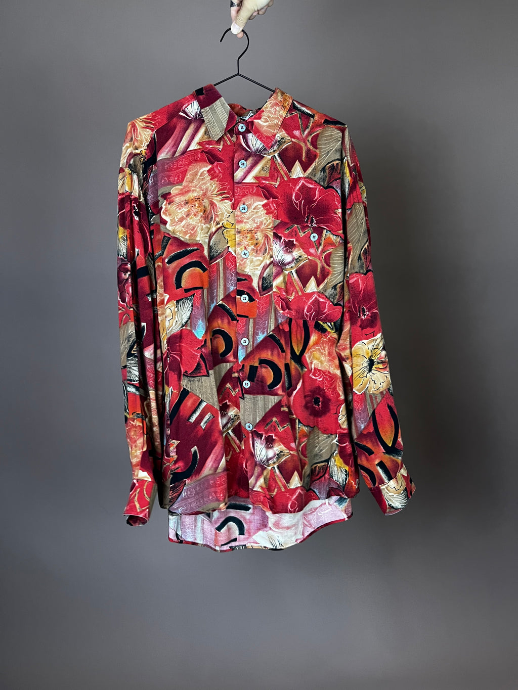 Autumn Chaos 90s Hemd mit wildem Print Gr. M