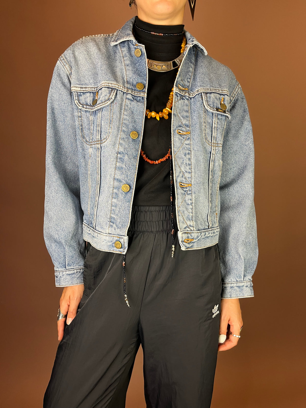 Klassische Lee Jeansjacke in Light Wash, kurz geschnitten Gr. 36