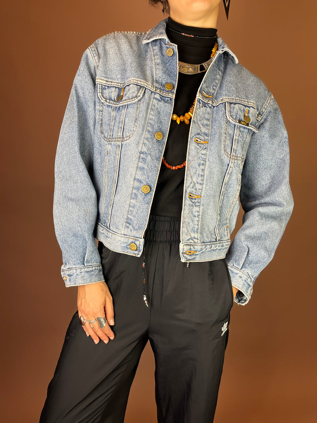 Klassische Lee Jeansjacke in Light Wash, kurz geschnitten Gr. 36