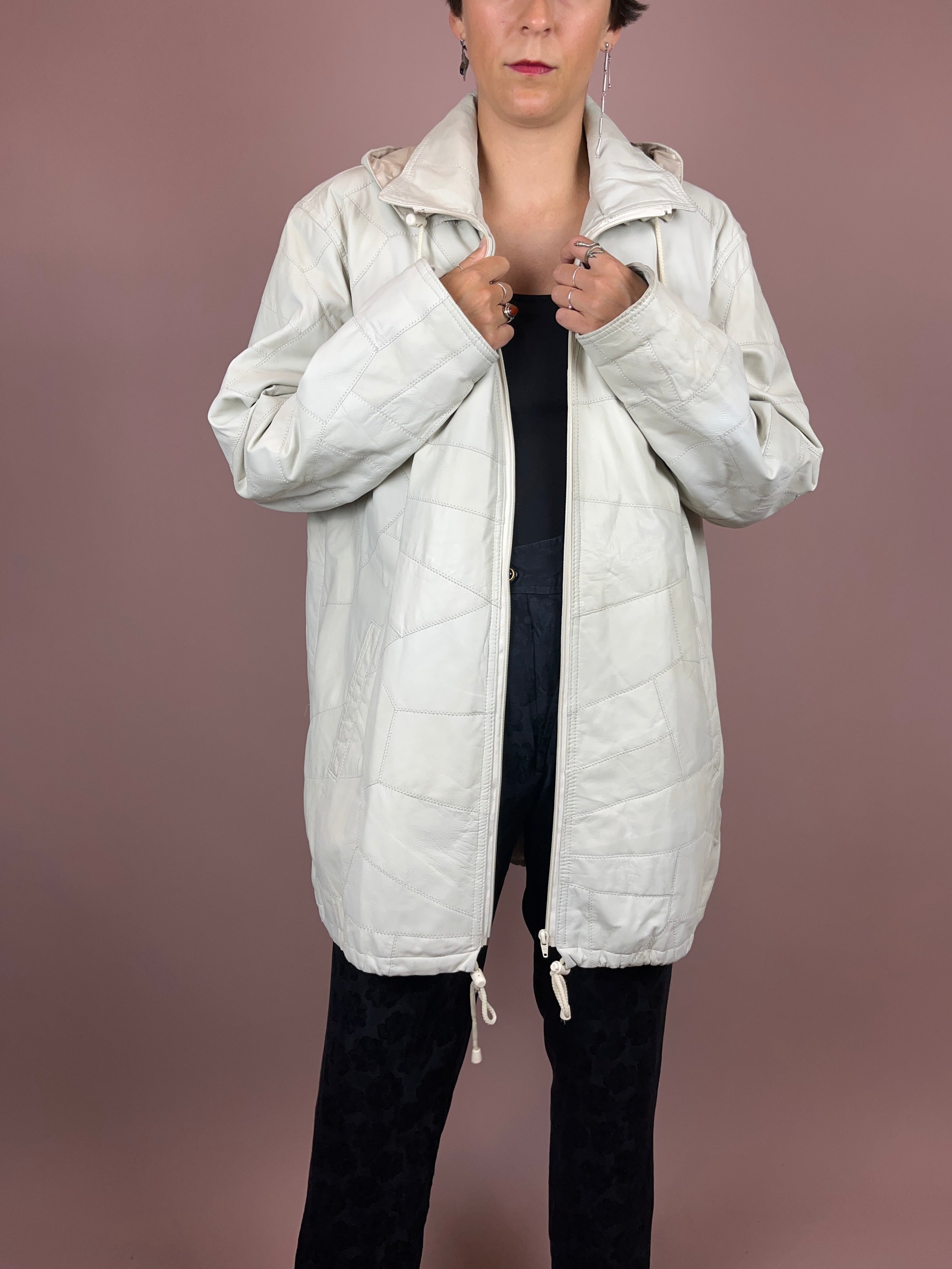 Leathercoat Hood Creme Soft Gr. 40