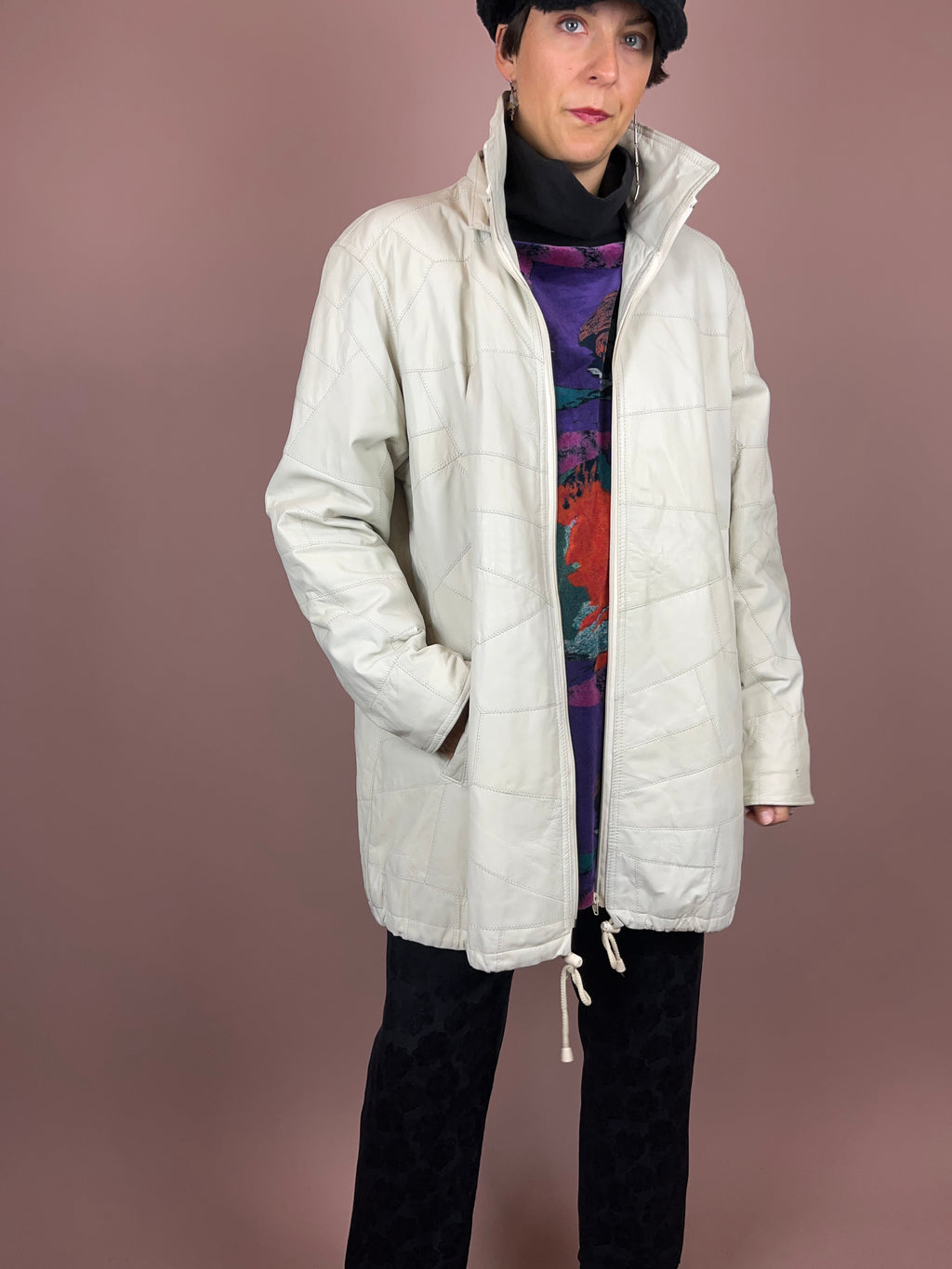 Leathercoat Hood Creme Soft Gr. 40