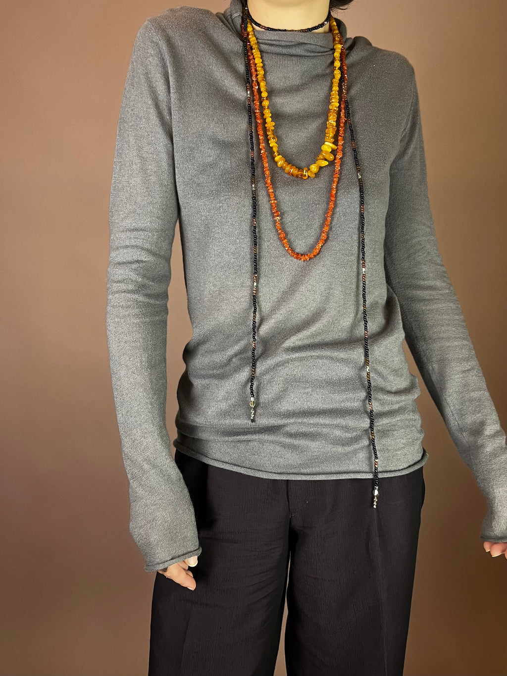 Cashmere Pullover Longsleeve Grau Rollkragen Gr. 38