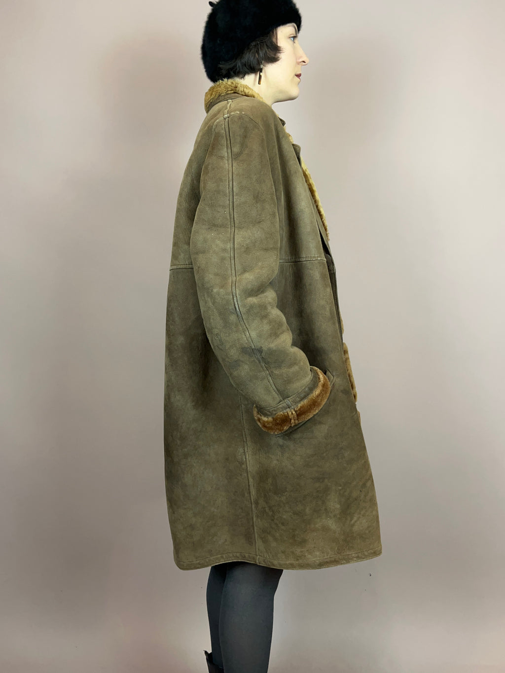 Mantel Lammfell Braun Gr. XL