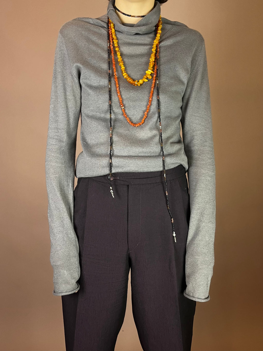 Cashmere Pullover Longsleeve Grau Rollkragen Gr. 38
