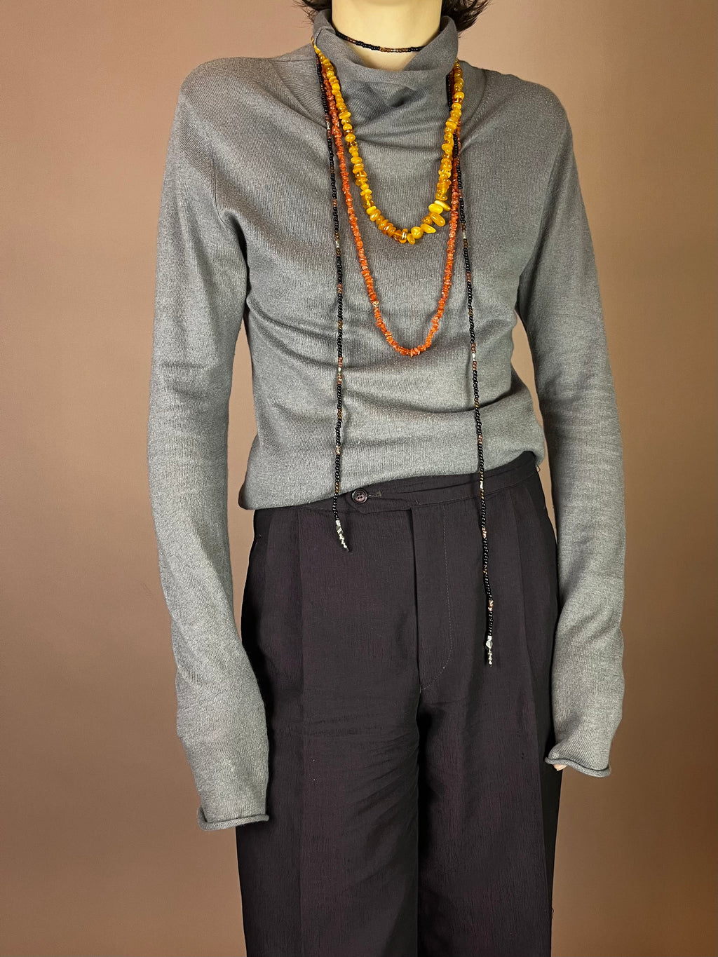 Cashmere Pullover Longsleeve Grau Rollkragen Gr. 38