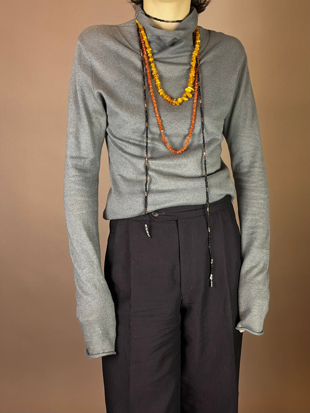 Cashmere Pullover Longsleeve Grau Rollkragen Gr. 38