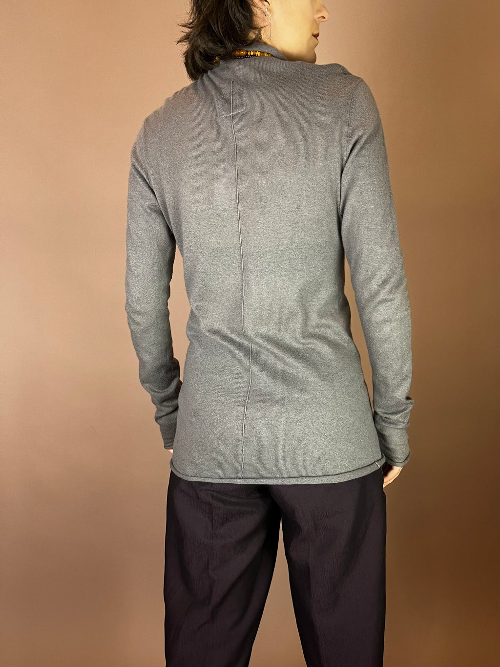 Cashmere Pullover Longsleeve Grau Rollkragen Gr. 38