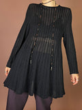 Mondi Strickkleid Schwarz Pullover Glitzer Streifen Gr. 38