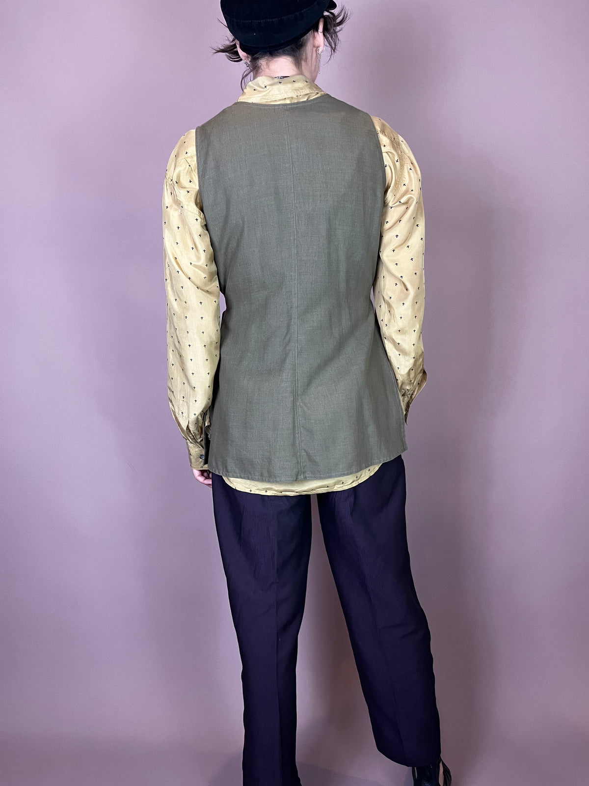 Wickeltop Khaki Leinen Gr. 38