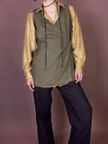 Wickeltop Khaki Leinen Gr. 38