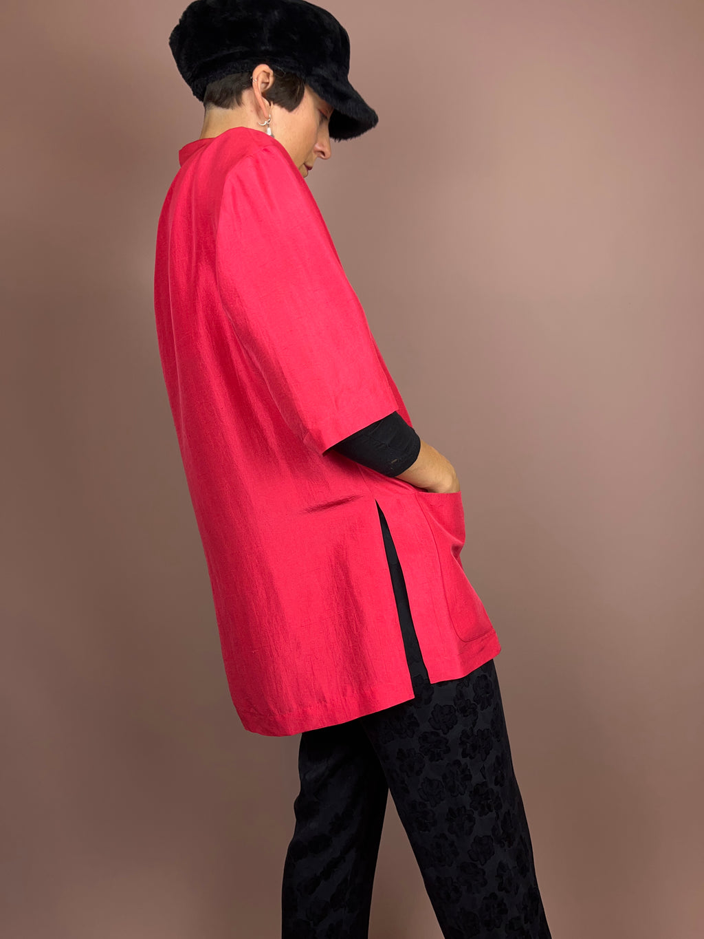 Blouse Pink Silk Gold Gr. 40/42