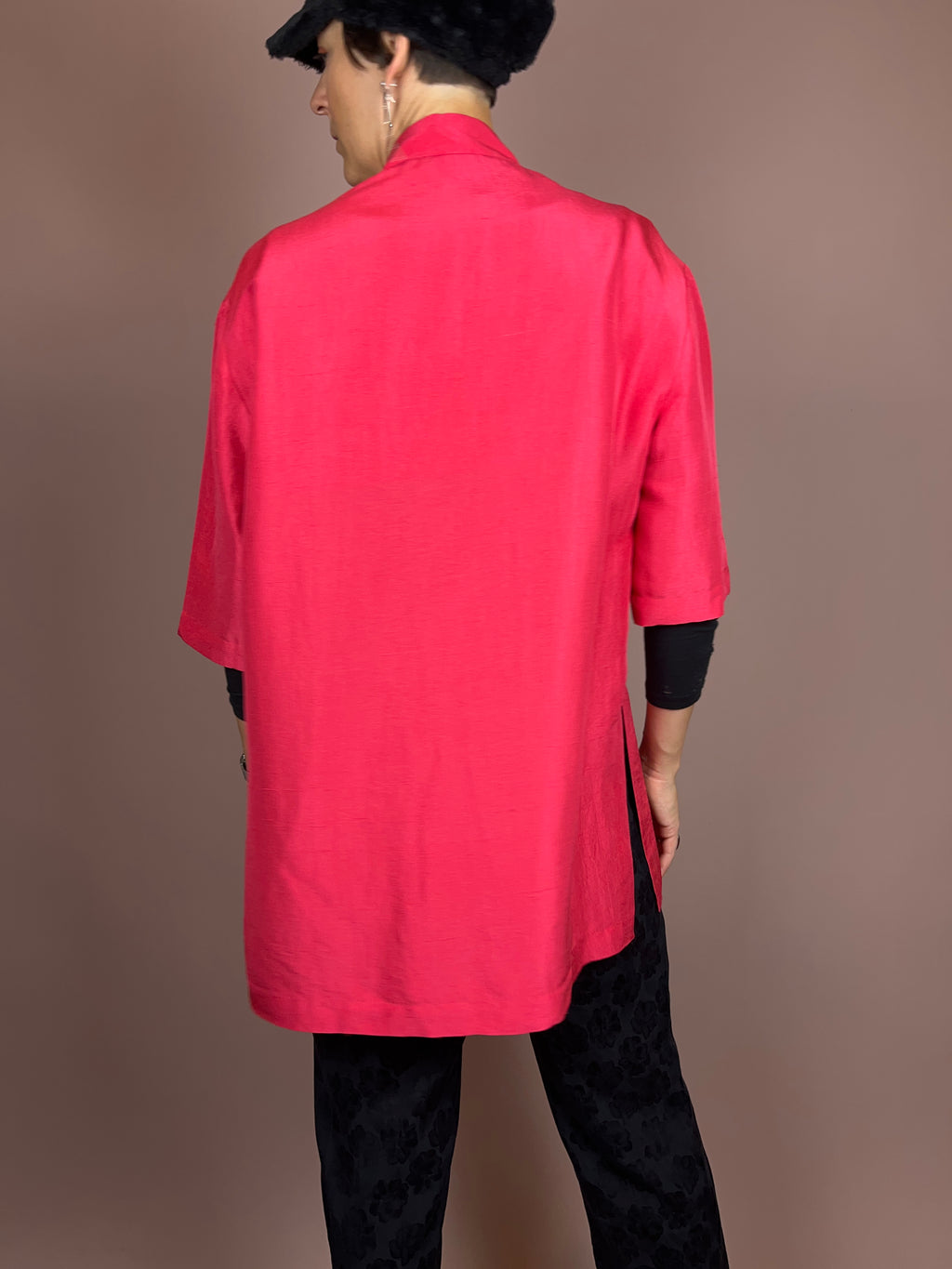 Blouse Pink Silk Gold Gr. 40/42