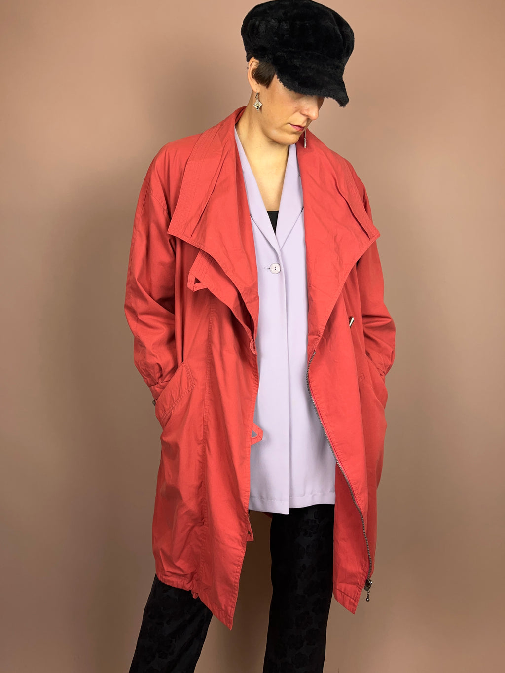 Trenchcoat Salmon Cotton Gr. 36/38