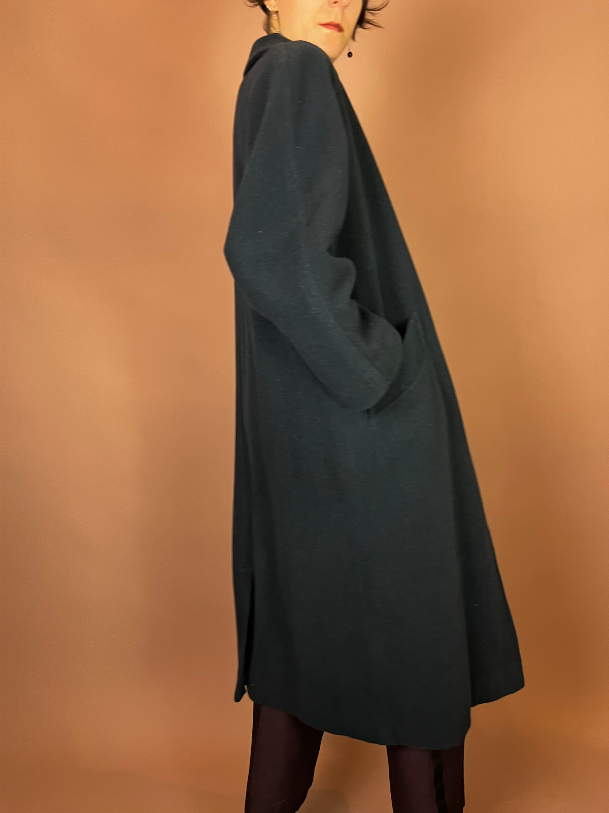 Wintermantel Petrol Blau Wolle Gr. 38-42