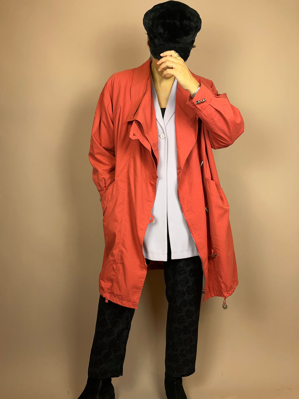 Trenchcoat Salmon Cotton Gr. 36/38