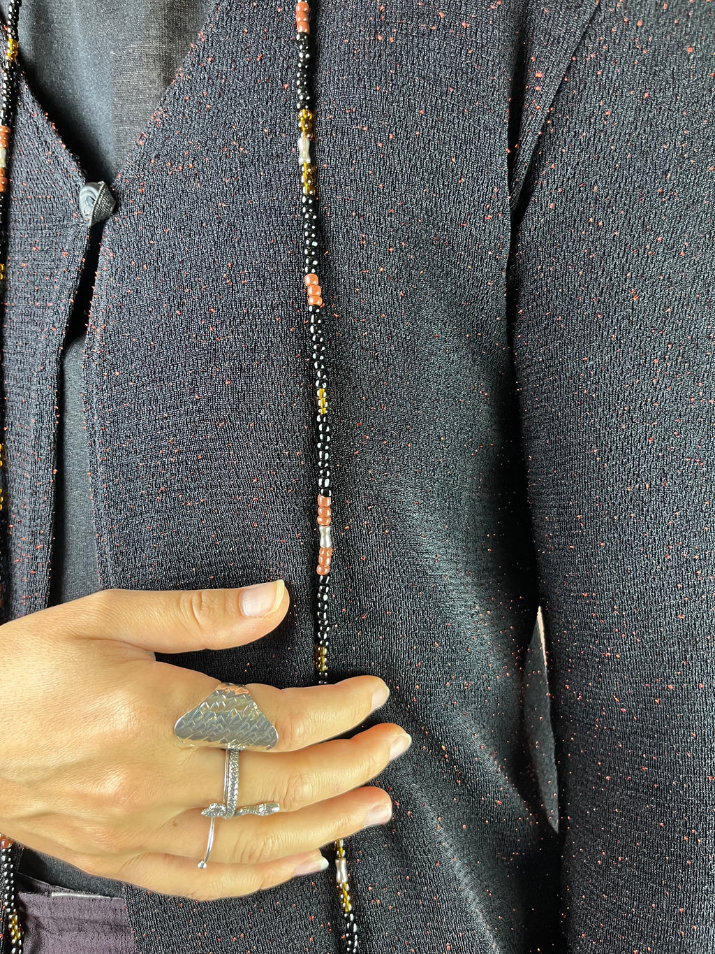 Jäckchen Party Schwarz Glitzer Rot Cardigan Gr. 36