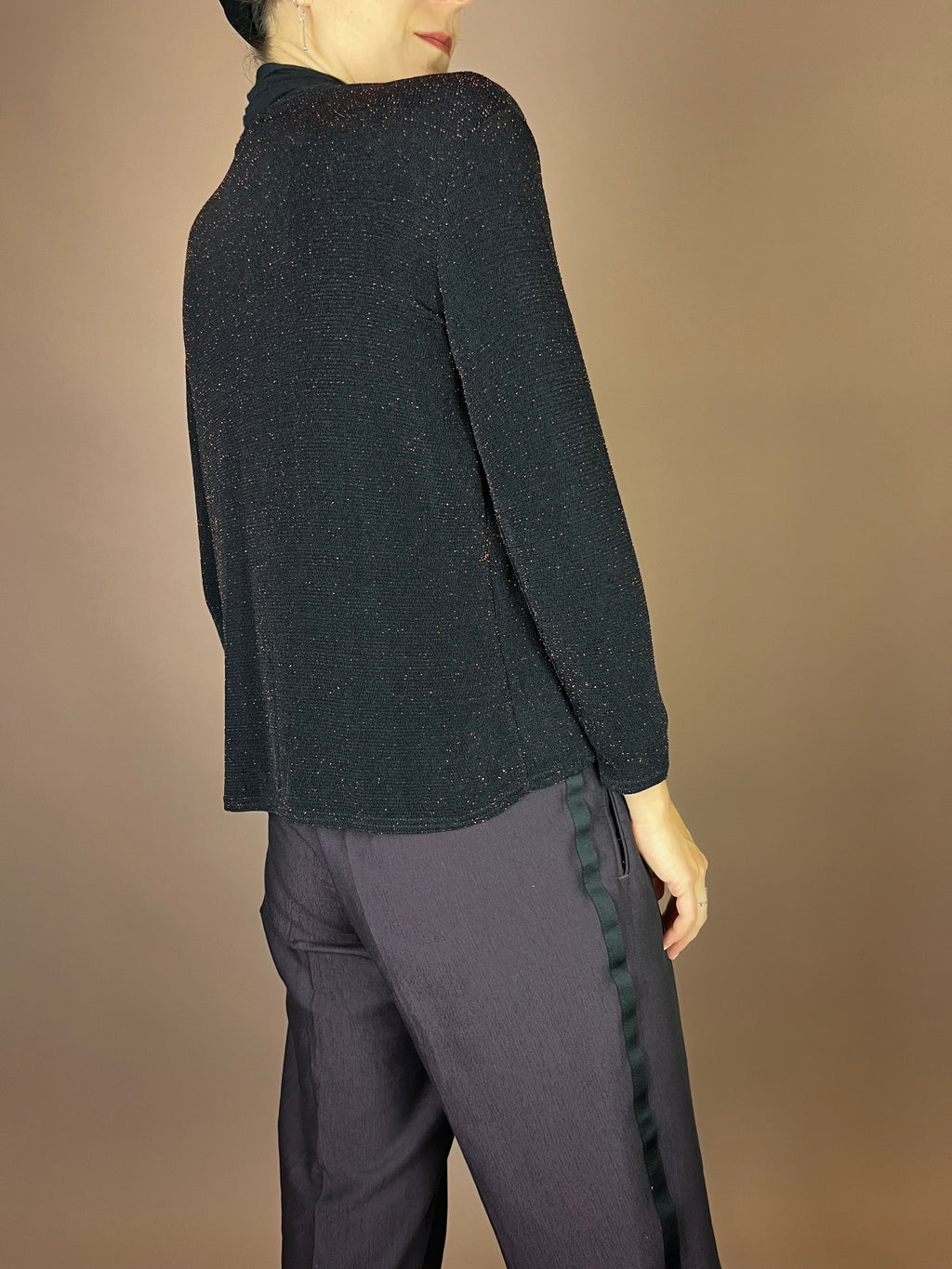 Jäckchen Party Schwarz Glitzer Rot Cardigan Gr. 36