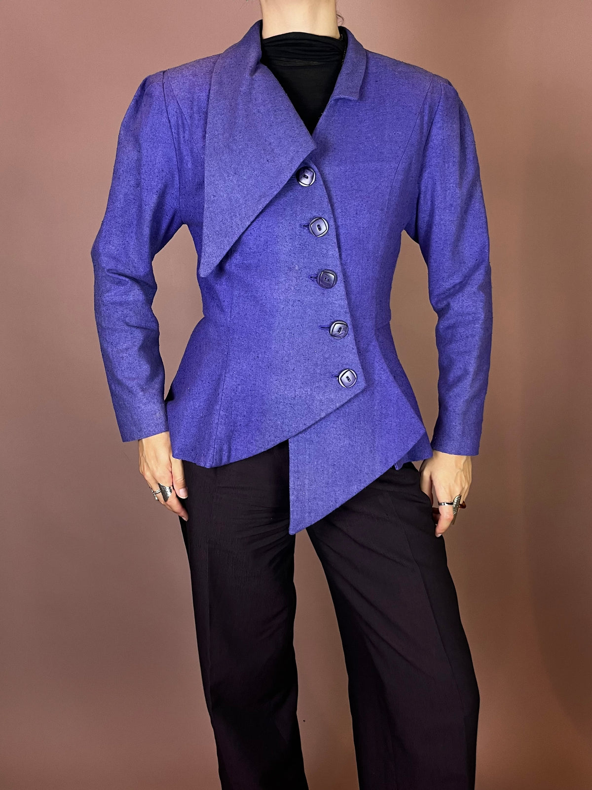 Extravaganter Blazer aus Wildseide Violet Gr. 38