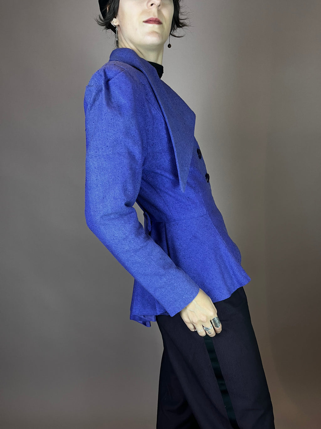 Extravaganter Blazer aus Wildseide Violet Gr. 38