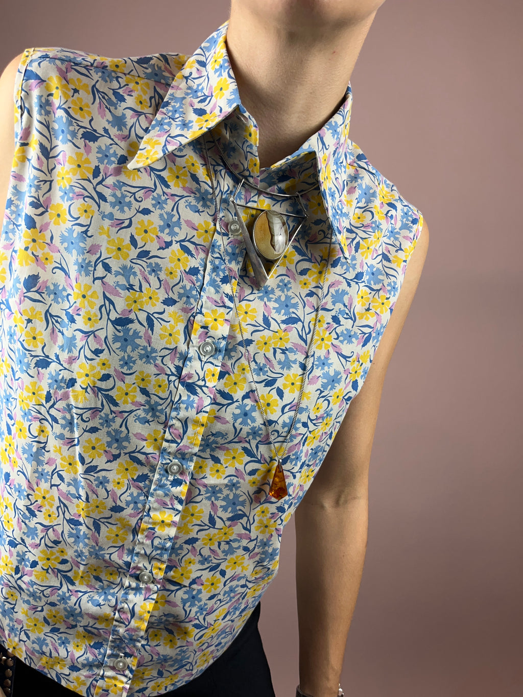 Short Blouse Little Flowers 70s Gr. 34/36