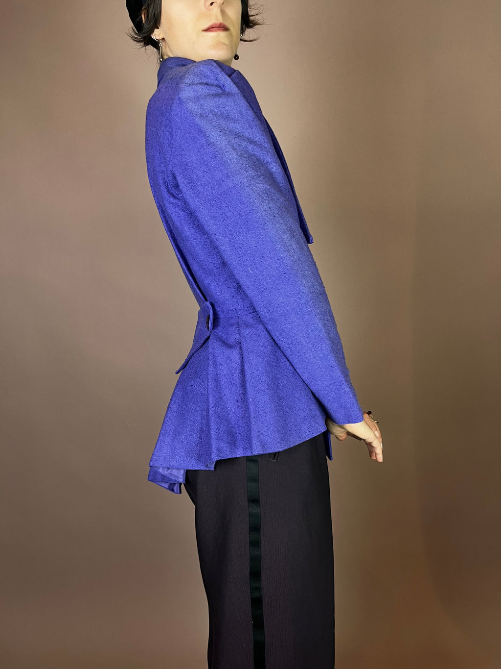 Extravaganter Blazer aus Wildseide Violet Gr. 38
