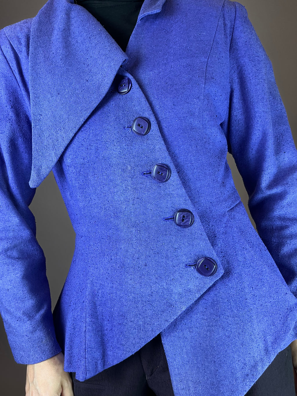 Extravaganter Blazer aus Wildseide Violet Gr. 38