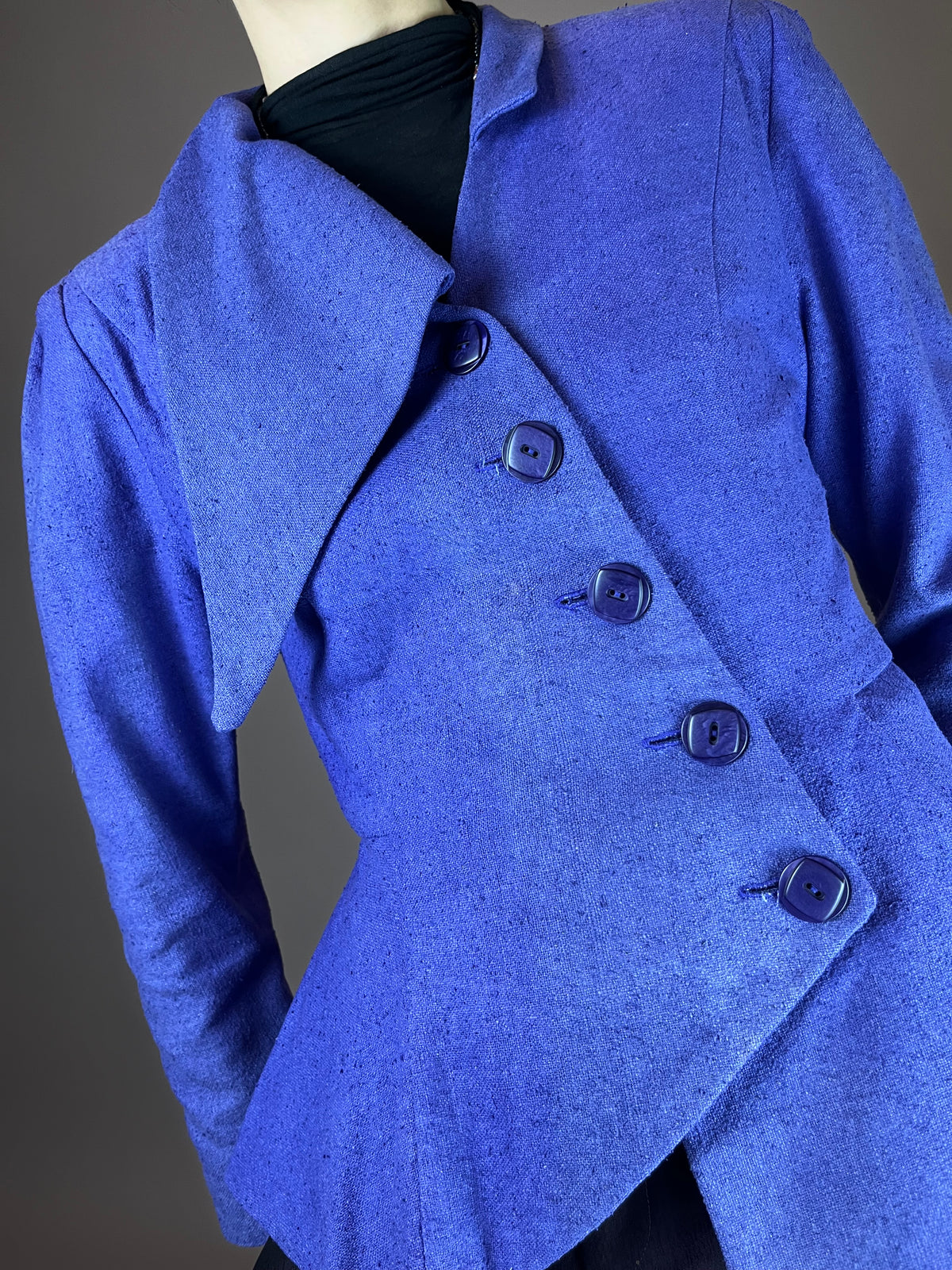 Extravaganter Blazer aus Wildseide Violet Gr. 38