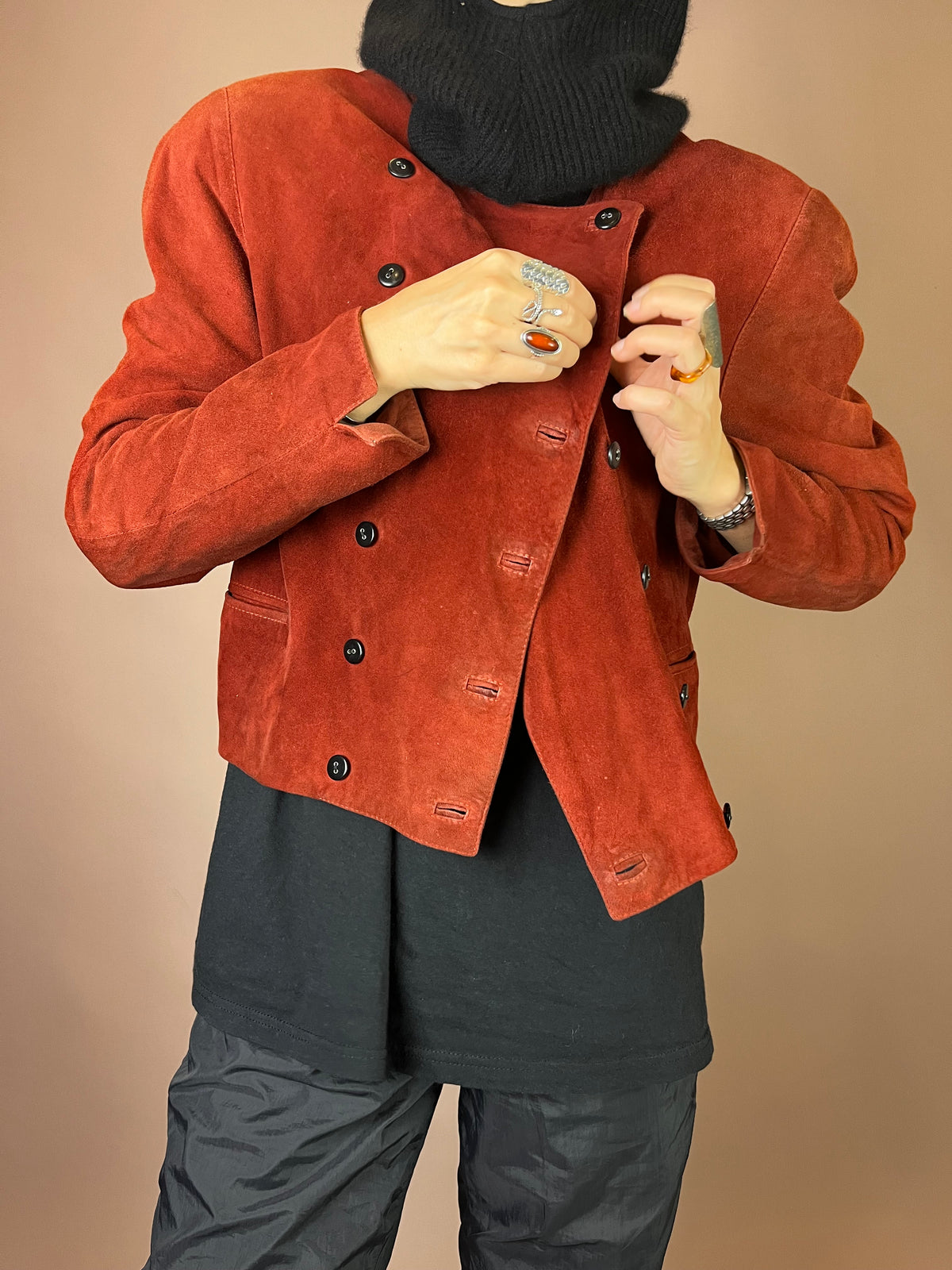 Balou Lederjacke Rostrot Wildleder Gr. 42