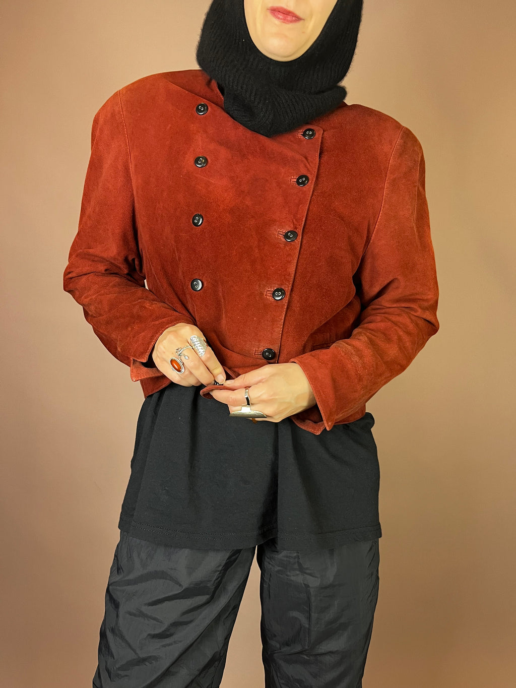 Balou Lederjacke Rostrot Wildleder Gr. 42