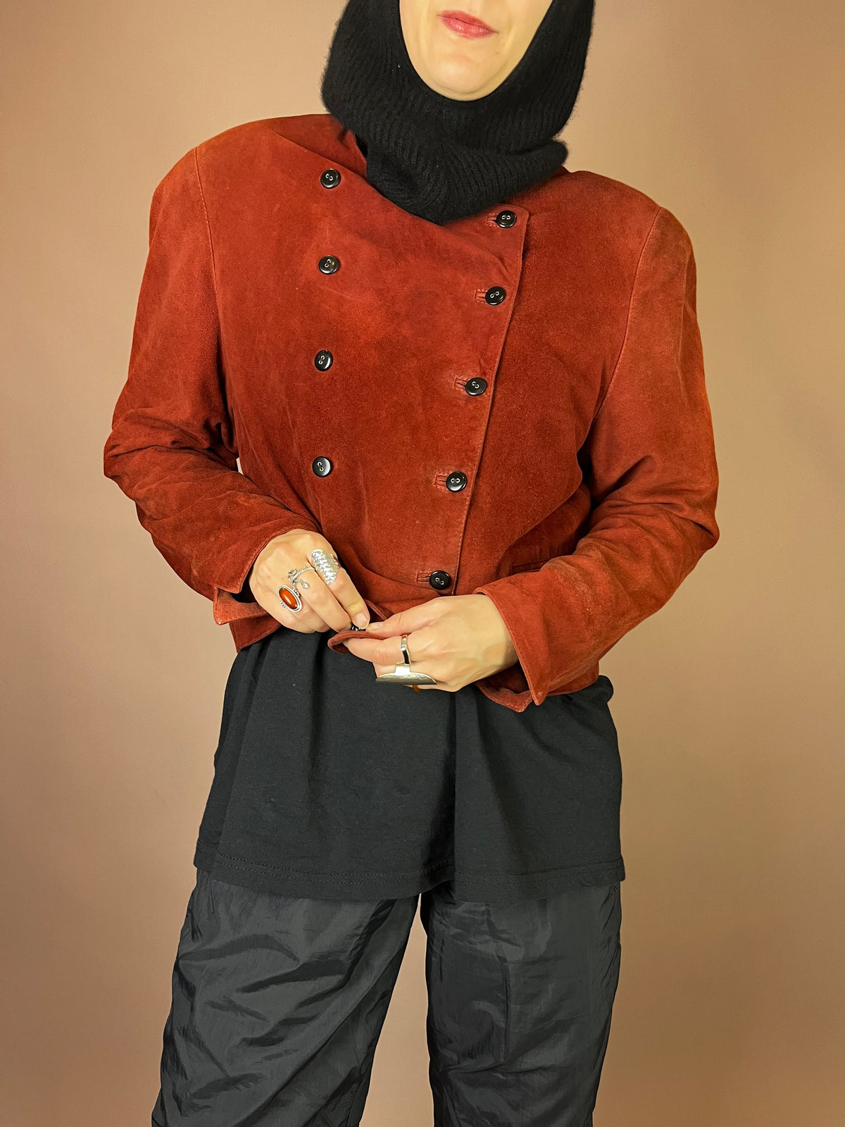 Balou Lederjacke Rostrot Wildleder Gr. 42