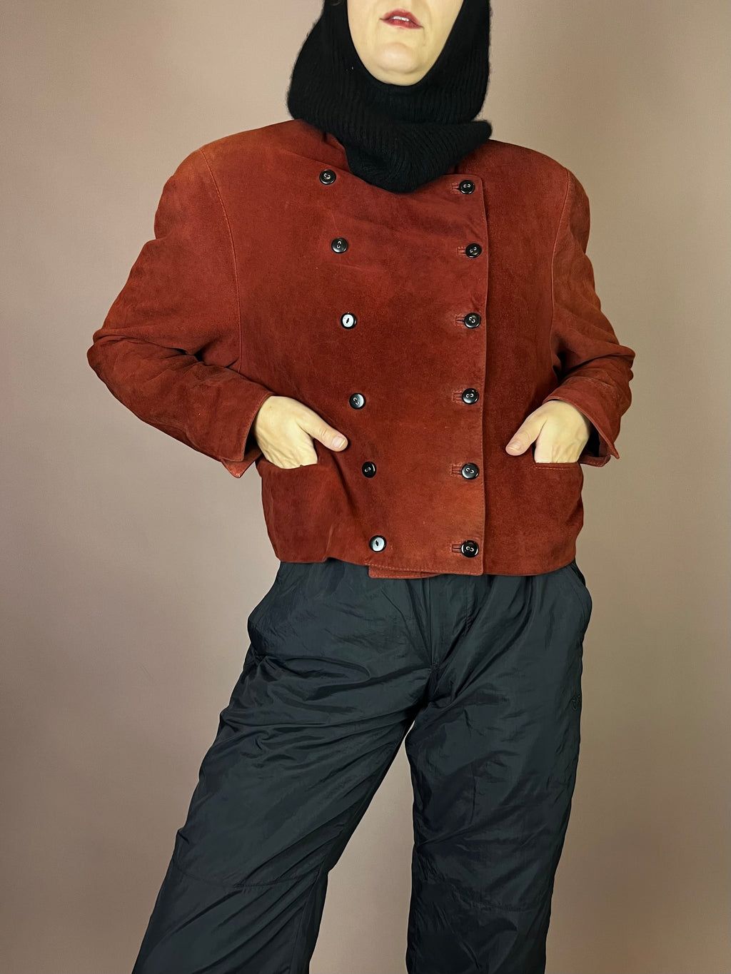 Balou Lederjacke Rostrot Wildleder Gr. 42
